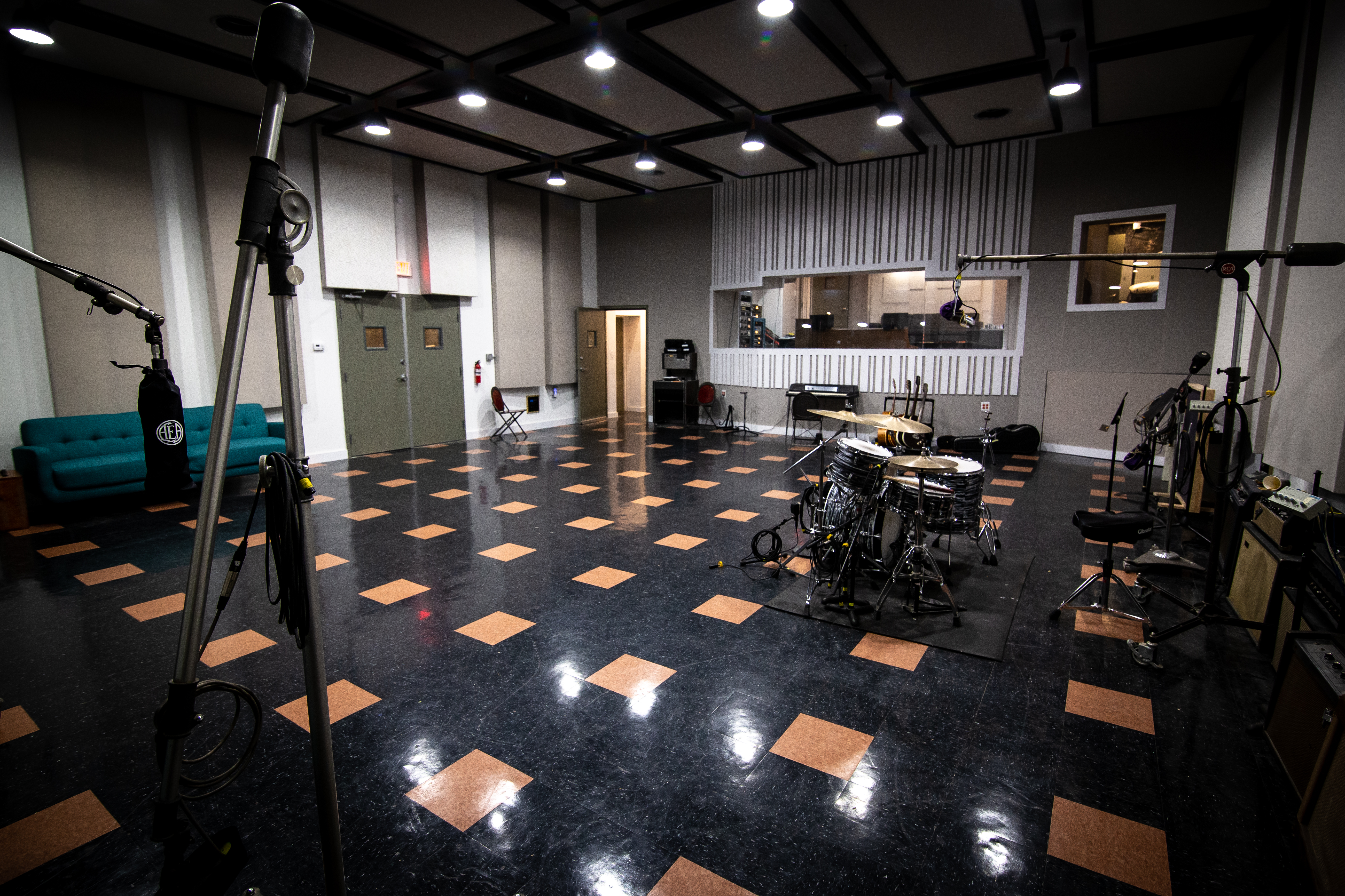 The main tracking room (looking towards the control room) at Memphis Magnetic Recording Co.